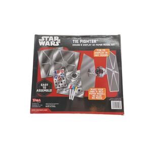 Star Wars Tie Fighter Design N Display 3D Paper Model Kit Markers Activity
